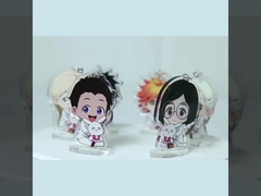 Customized Christmas Keychain with Metal Ring and Transparent Snowman Print