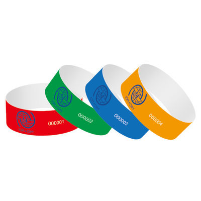 Waterproof Paper Event Wristbands Full Color Printing Tyvek With Barcode