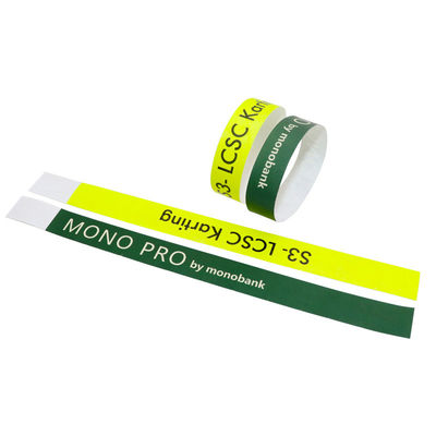 Printing Paper Event Wristbands Bar Coding Lightweight Tyvek Material