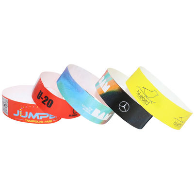 Full Color Paper Event Wristbands Barcoded Heat Resistant With Tyvek Material