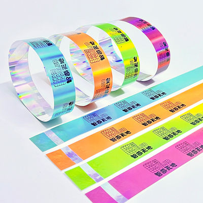 Disposable Colorful Paper Wristbands , Music Festival Tyvek Wristbands
