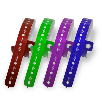 Elastic And Comfortable L Shape PVC Wristbands For Event/Party/Swimming Pool/Concert/Hospital/Etc