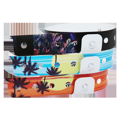 PVC Vinyl ID Wristbands Custom Logo Silk Screen Printing Durable Purple