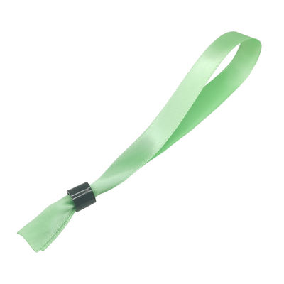 OEM Woven Cloth Wristbands Security Locking With Plastic Clasp