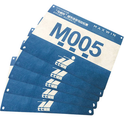 Athletics Race Bib Numbers Tear Resistant 0.5mm Rectangular Shape