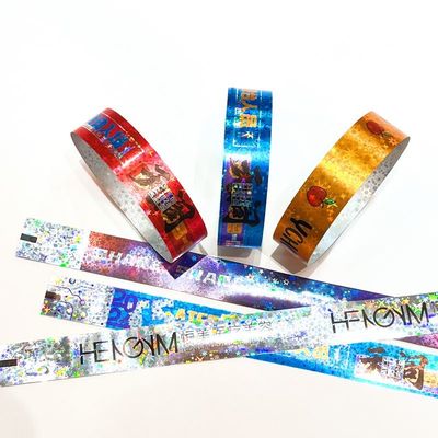 Adjustable Waterproof Tyvek Paper Wristbands With Custom Logo Printing