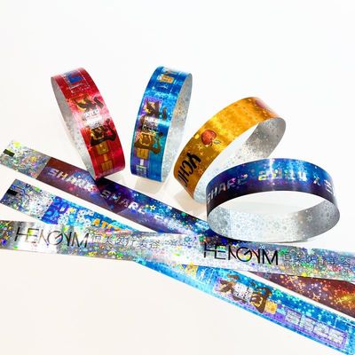 Custom Tyvek Paper Wristbands Various Colors With Snap Closure