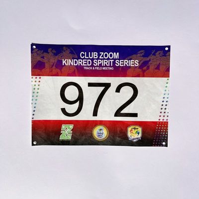 Customized Competition Identification Numbers Thickness 0.5mm PANTONE Color Race Biking Marathon Number Bibs
