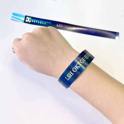 Customized Event Wristband For Adult Kids Shiny Bracelet Rainbow Laser Glitter Party Activity Event Wristband
