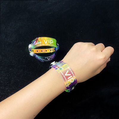 Supplier Wholesale Waterproof Shiny Wristband Custom Logo Promotional Gift Event Glitter Transparent Laser PVC Wristband