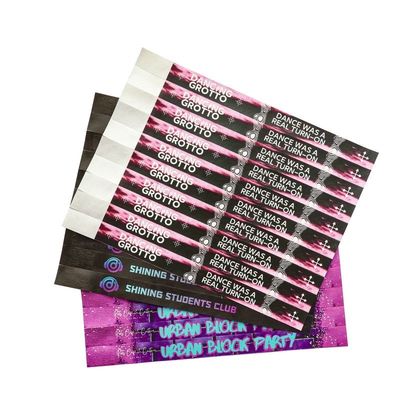 Cheap Waterproof Sweat Resistant Tyvek Event Wristbands Scan Barcode Logo Number Variety Of Colors Paper Event Bracelet