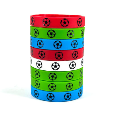 Embossed Silicone Bracelets Custom Soccer Ball Game Souvenir Gift Wrist Bands in Various Colors