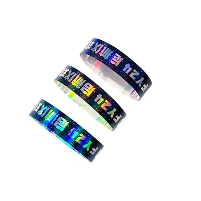 Factory Wholesale Laser Glitter Wrist Strap Event Concert Festival Neon Rainbow Laser Logo Shiny Laser Paper Wristband