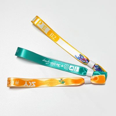 Hot Selling Custom Logo Polyester Woven Cloth Wristbands Concert Promotion Events Gift Adjustable Length Woven Wristband