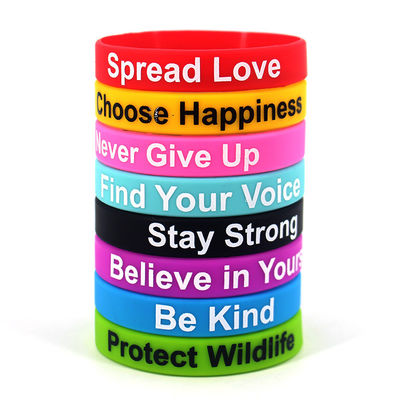 Silicone Bracelets Custom Match Slogan Watchword Printed Wrist Bands for Festival Promotion Souvenirs
