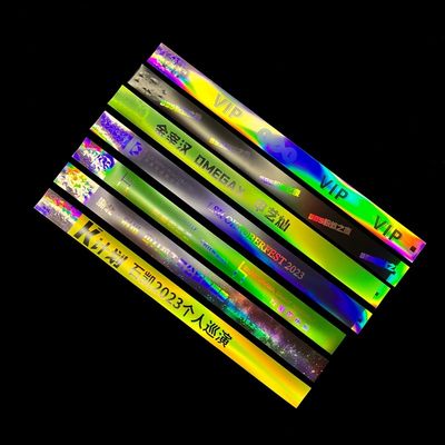 Factory Custom Laser Glitter Wristband Event Concert Festival Neon Rainbow Laser Shiny Laser Promotional Paper Wristband