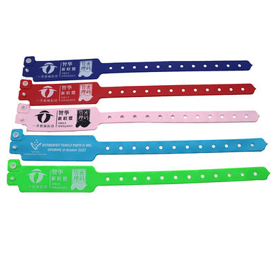 Disposable Custom Wristband Neon Fluorescent Color Plastic Vinyl PVC Waterproof Event Party Wristband