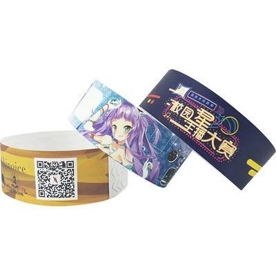 Waterproof Tear Resistant Wristbands Scan Barcode Tyvek Events Variety Of Colors Paper Event Bracelet