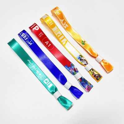 Customization Logo Polyester Woven Cloth Wristbands Concert Promotion Events Gift Adjustable Length