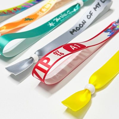 Customizable Logo Polyester Woven Cloth Wristbands Concert Promotion Events Gift Adjustable Length
