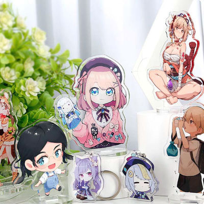 Transparent Acrylic Keychain With Metal Ring Cartoon character Durable Silk Screen Printed Ideal Gift Acrylic Keychain