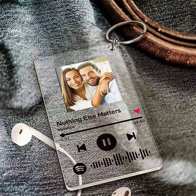 Factory Custom Rectangular Acrylic Key Chain Picture Key Ring Couple Lover Photo Picture Song Lyric Printed Keychain