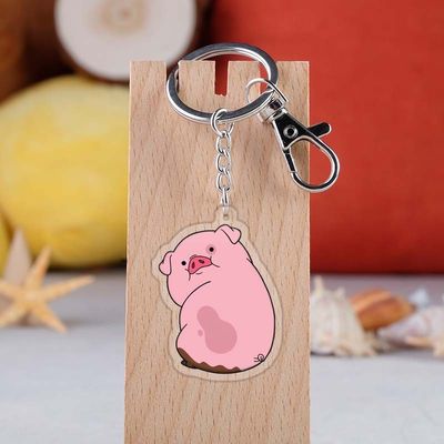 Cartoon Character Gravity Falls Printed Transparent Acrylic Keychain With Metal Ring for Durable Gift
