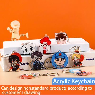 Durable Acrylic Charm Keychain With Metal Ring And Cartoon Character Gravity Falls Print