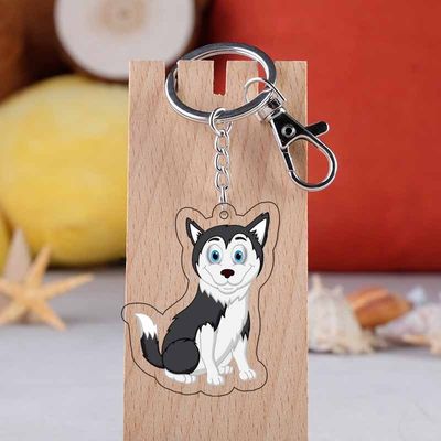 Holographic Acrylic Key Chain Cute Cartoon Animal Pet Picture Printed Acrylic Picture Keychain