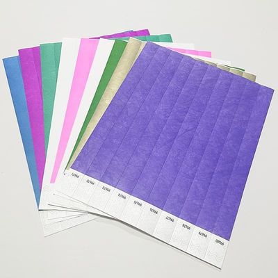 Custom Tyvek Event Wristbands With Barcode Numbered Waterproof For Pool Party Identification Admission Paper Bracelet
