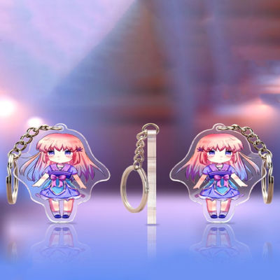 Factory Pattern Clearly Printed Acrylic Keychain Cute Cartoon Character Idol Durable Metal Ring Charms Acrylic Keychain