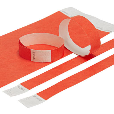 Custom Tyvek Event Wristbands Solid Color Logo Printed Waterproof For Pool Party Identification Admission Paper Bands
