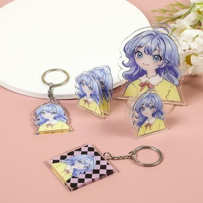 Manufacturer Custom Cartoon Pattern Printed Acrylic Keychain Cute Caricatur Cartoon Character Bag Charm Acrylic Keychain