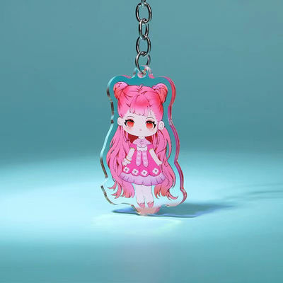 Manufacturer Custom Pattern Printed Acrylic Keychain Cute Caricatur Cartoon Character Bag Charm Acrylic Keychain