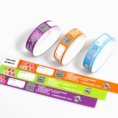 Custom Tyvek Events Bracelets Bar Code Numbered Waterproof For Pool Party Identification Admission Paper Wristbands