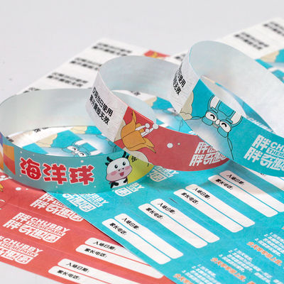 Custom Events Paper Wristband With Bar Code Numbered Waterproof Pool Event Identification Admission Paper Wristbands