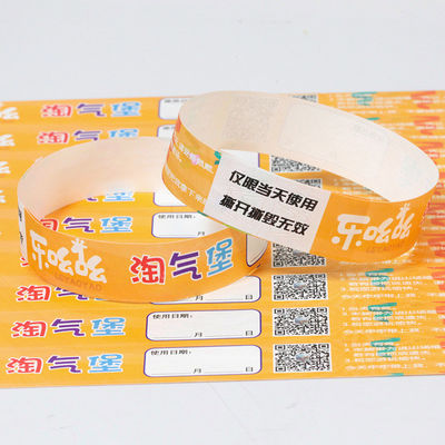 Factory Events Paper Bracelet With Bar Code Numbered Waterproof Pool Event Identification Admission Tyvek Wristbands