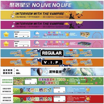 Customizable PP Synthetic Paper Event Wristbands Full Color Printing Waterproof Sweat Resistant Admission Wrist Bands