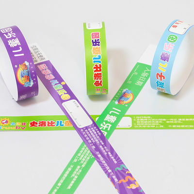 Custom Event PP Synthetic Paper Wristband Party Park Pool Logo Printed Waterproof Entry Admission Wrist Bands
