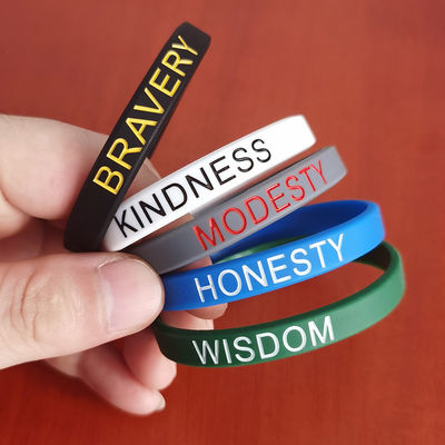Custom Printed Silicone Wristbands for Promotion and Gifts Length 20cm-25cm