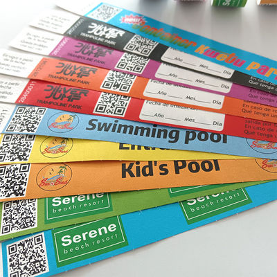Factory Custom Logo Sequential Numbering Tyvek Wristbands Pool Waterproof Full Color Printing tyvek Bracelet Wrist Band