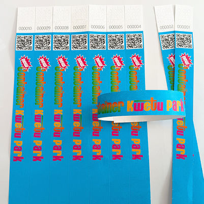 Custom Logos Sequential Numbering Coding Tyvek Wristbands Pool Waterproof Full Color Printing Paper Bracelet Wrist Band