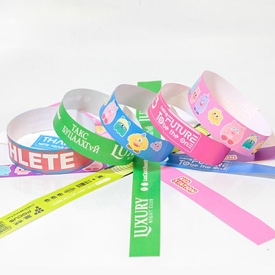 Logo  Printing Tyvek Custom Festival Bracelet VIP Entry Admission Paper Band Wristband