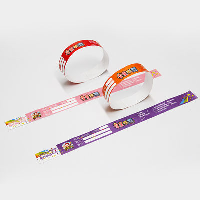 Event PP Synthetic Paper Custom Wristband Logo Printed Water/Sweat Resistant Party Park Entry Admission Wrist Bands
