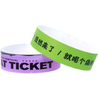 Adjustable Custom VIP Paper Sequential Numbering Bracelets Waterproof Tyvek Paper Wristbands for Festival Event