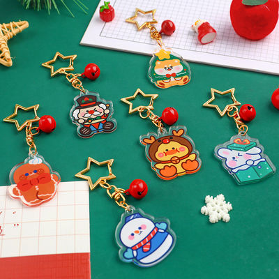 Christmas Festival Acrylic Keychain Key Ring Cute Snowman Print and Durable Material