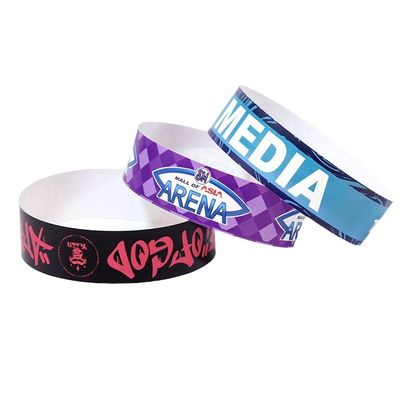 Adjustable Size Tyvek Paper Wristbands Waterproof Heat Resistant for Event Management