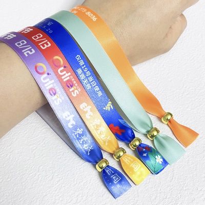 Ribbon Concert Promotion Event Woven Cloth Wristbands with Various Designs