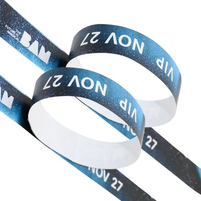 Waterproof Sequential Numbering / Barcoding Tyvek Paper Wristbands for Security Control
