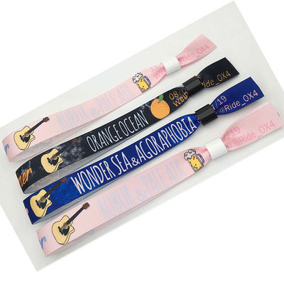 Woven Fabric Cloth Wristbands Adjustable Disposable OEM Accepted One Side Or Double Side Printed Ideal For Event Promotion